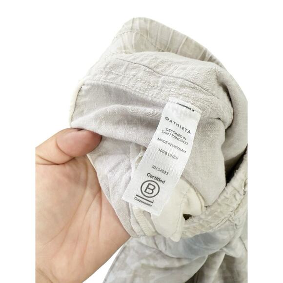 Athleta Cabo Tide Linen Jogger Neutral Camo Pull On Comfort Beach Womens 8 - Picture 4 of 8